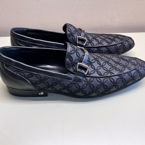 LORIBLU MADE IN ITALY LEATHER  Black Slip-On Loafers with Cushioned Insole - Picture 1 of 7